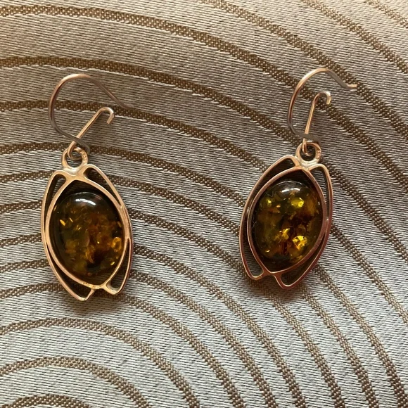 Vintage Amber Earrings - Picture 1 of 4